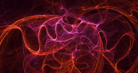 3D rendering abstract colorful fractal light background