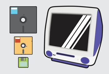 Classic 80s 90s elements style flat 3