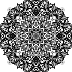 Circular Mandala pattern for tattoo, decoration premium product poster or painting. Decorative ornament in ethnic oriental style. Outline doodle hand draw illustration.