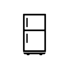 refrigerator icon line art or refrigerator outline icon. Refrigerator Icon Vector. The Best freezer Silhouette Illustration. Freezer outline Isolated On White Background. Best refrigerator icon.