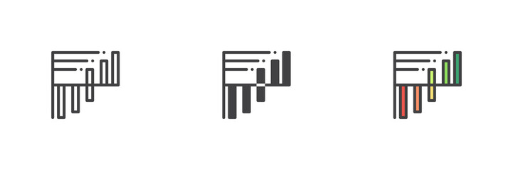 Infographic chart different style icon set