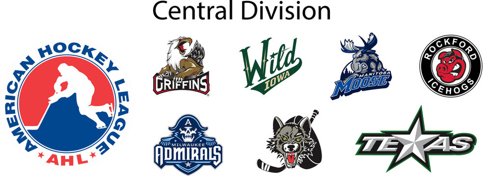 AHL season 2022–23. Western Conference, Central Division. Chicago Wolves, Grand Rapids Griffins, Iowa Wild, Manitoba Moose, Milwaukee Admirals, Rockford IceHogs, Texas Stars. Kyiv, Ukr - Dec 7, 22