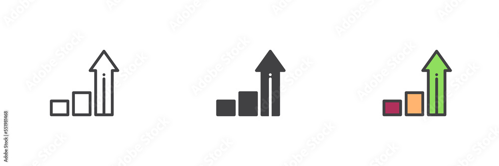 Poster arrows up chart different style icon set