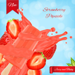Strawberry popsicle ads