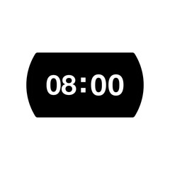 digital clock, black, icon, design, flat, style, trendy, collection, template 