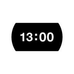 digital clock, black, icon, design, flat, style, trendy, collection, template 