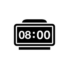 digital clock, black, icon, design, flat, style, trendy, collection, template 