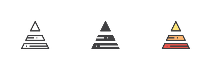 Pyramid chart different style icon set