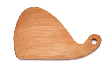 Wooden cutting board isolated on white background