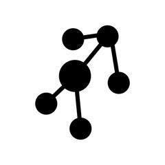 molecule, black, icon, design, flat, style, trendy, collection, template  