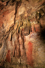 The splendor  of nature - bizarre forms of stalactites and stalagmites in the Salamander Cave in northern Israel