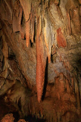The splendor  of nature - bizarre forms of stalactites and stalagmites in the Salamander Cave in northern Israel