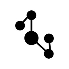molecule, black, icon, design, flat, style, trendy, collection, template  