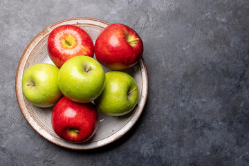 Red and green garden apples