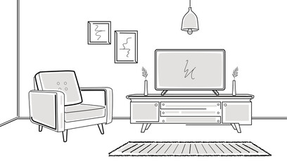 Living room linear style design