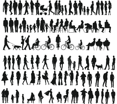 silhouettes of vector people