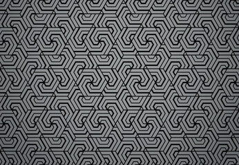 Fototapeta premium Abstract geometric pattern with stripes, lines. Seamless vector background. Black and gray ornament. Simple lattice graphic design