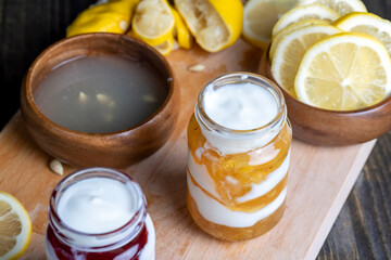 delicious yogurt with lemon flavor