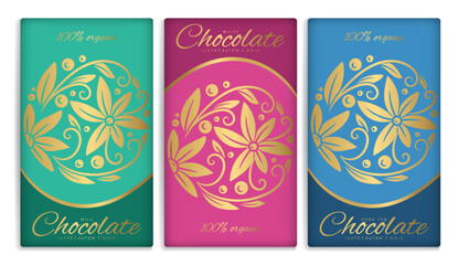 Luxury packaging design of chocolate bars. Vintage vector ornament template. Elegant, classic elements. Great for food, drink and other package types. Can be used for background and wallpaper.