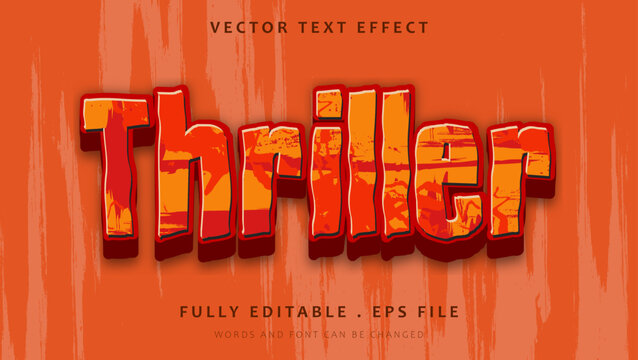 Vecteur Stock 3d Grunge Horror Word Thriller Editable Text Effect Design  Template | Adobe Stock