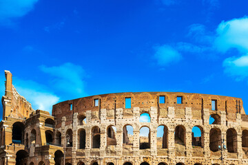 Obraz premium Roman amphitheatres in Rome, circular or oval open-air venues with raised seating built by the Ancient Romans, Rome, ITALY