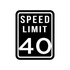 speed limit, black, icon, design, flat, style, trendy, collection, template
