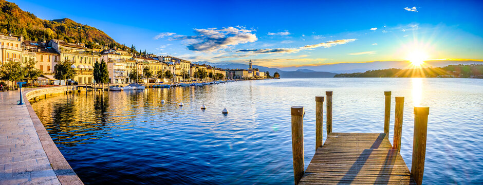 old town and port of Salo in italy