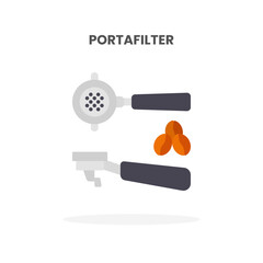 Portafilter icon flat. Vector illustration on white background. Can used for web, app, digital product, presentation, UI and many more.