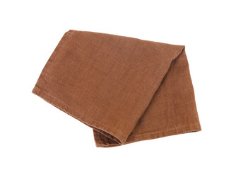 Brown napkin on white background