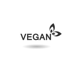 Vegan food diet icon with shadow