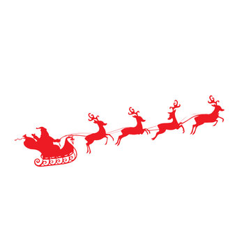 Santa Claus On A Sleigh With Reindeer 