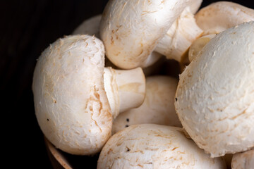 ripe whole mushrooms for cooking