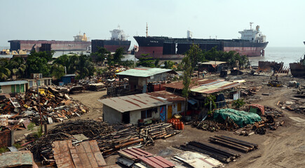 Inside of Ship breaking yard chittaogng,Bangldesh
