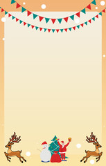 Happy new year and merry christmas banner, christmas tree and snowman, santa claus, festive christmas gift, holiday poster, header for website, greeting card, flyer