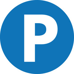 Parking sign on blue background . Parking traffic icon
