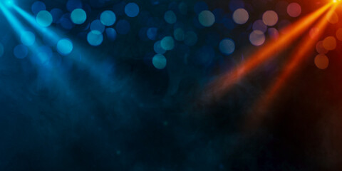 Stage lights and bokeh background
