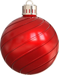 Red 3D Christmas Ball Isolated Png