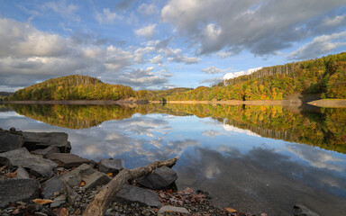 Agger lake, Bergisches Land, Germany