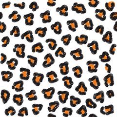 Leopard Print Ikat White