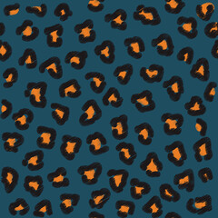 Leopard print Ikat navy