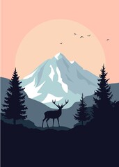 Wild Deer in the mountains