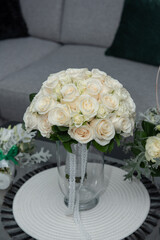 Fineart wedding bouquet, bridal bouquet with white roses