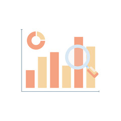 Analytics data finance business investment chart and graph concept with isolated background.