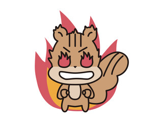 気合いにあふれるリスのキャラクター