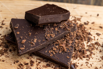 Sweet chocolate made of cocoa and sugar