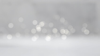 Grey bokeh with white color abstract background can be use as wallpaper, Christmas card background or new year card background