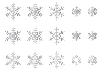 雪の結晶　アイコン集　イラスト