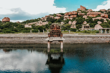 Beautiful Pushkarni at Hampi Karnataka India  