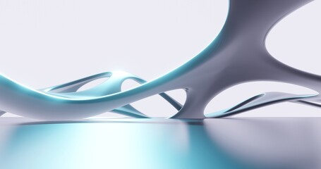 Futuristic architecture background bionic pattern in design 3d render