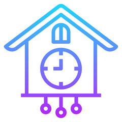 cuckoo clock gradient line icon